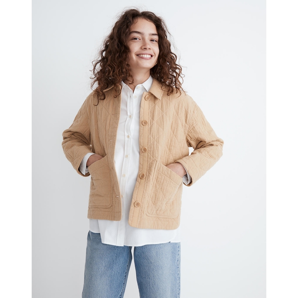 BNWT Quilted Madewell Jacket (M, tan) Free Shipping!